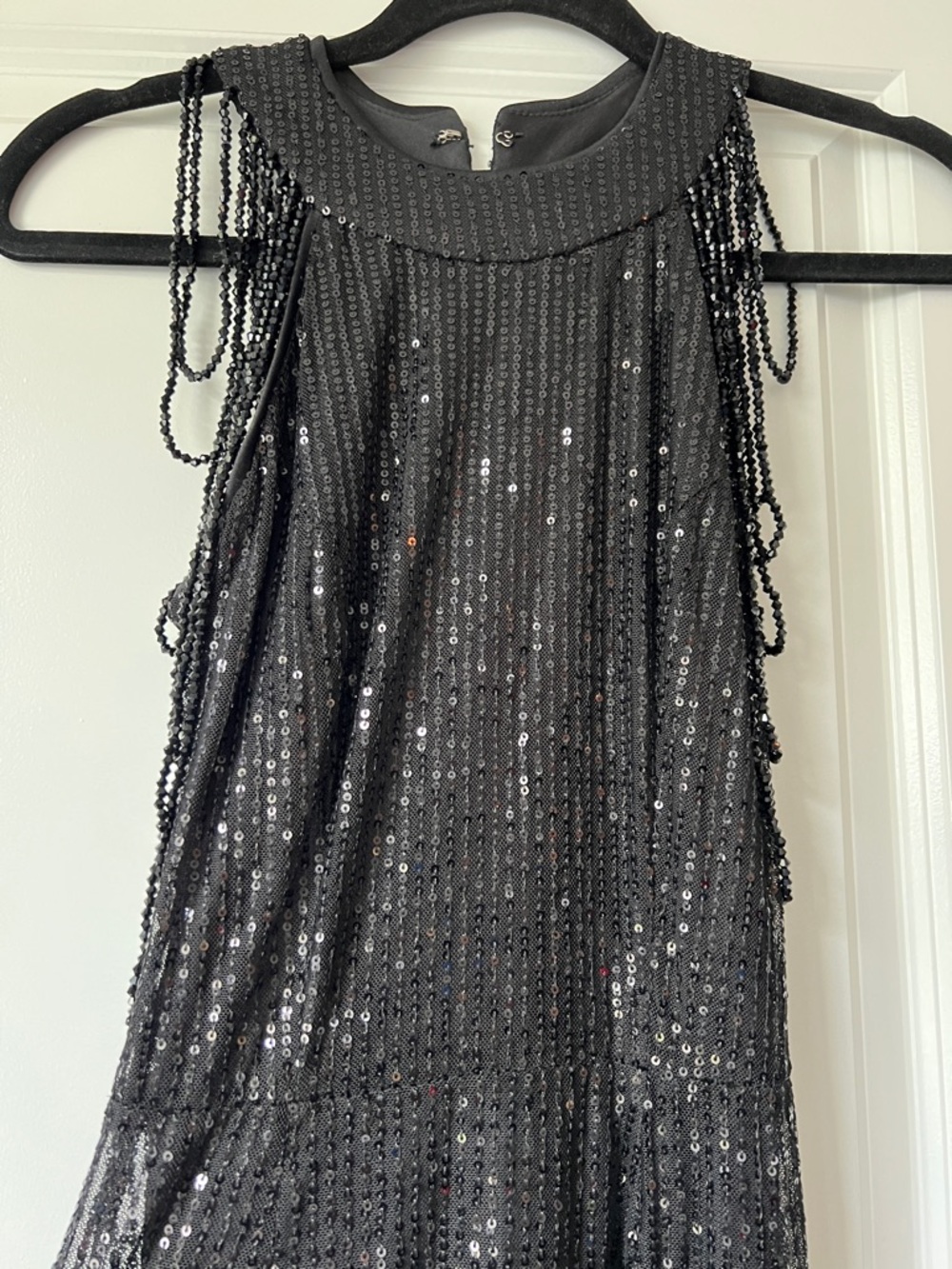 Black Sequin Beaded Formal Gown